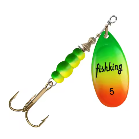 FISH KING Metal Fishing Lure Spinner Baits 3.9g 4.6g 7.4g 10.8g 15g Rotating Spoon Lures Spinners Wi