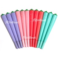 Strawberry Gel Black Pens (12 PIECES) Goodie Bag Gifts Christmas Teachers' Day Children's Day