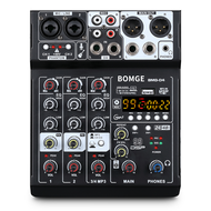 BOMGE | BOMGE D4 Audio Mixer 4 Channel Mini Mixer with 99 DSPUSB Audio Interface & Bluetooth for Kar