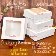 Ivory Window Box 16x16x7 18x18x7 20x20x7 22x22x7 25x25x8 contains 10 pcs Full Lamination Box Rice Ca