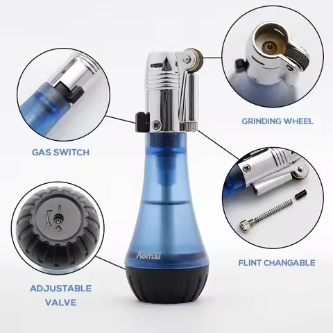 Funny Floating Flame Lighter Ghost Fire Unusual Lighters Refillable Butane Soft Flame Lighter with V