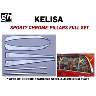 PERODUA KELISA sporty side door chrome pillars full set (6pcs)