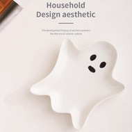 Ghost Shaped Ceramic Trinket Dish 13.2cm For Ring Jewelry Storage Candy Serving Or Desk B1u9