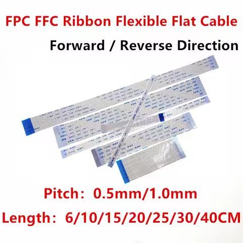 FPC FFC Ribbon Flexible Flat Cable 4P/6P/8P/10P/12P/14P/16P/18P/20 Pin Pitch 0.5MM 1.0MM AWM 20624 8