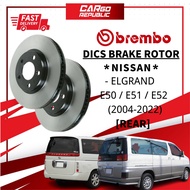 Brembo Rotor Nissan Elgrand E50 / E51 / E52 (2004-2022) Rear (Belakang) Disc Brake Rotor 100% Origin