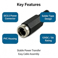 DC-002 welding type DC power plug 3.3x1.35mm DC DC power charging interface