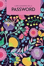 Quaderno delle password alfabetizzato da A a Z -107 pagine 4 per lettera, 312 password e siti - Tema