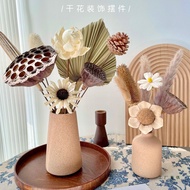 Retro Log Air-Dried Flower Bouquet Small Ornaments Zen Silent Style Natural Lotus Pom Home Decoratio