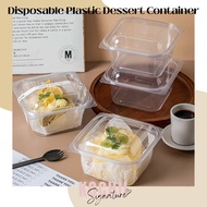 KOCHII 10PCS 700ML Transparent Plastic Food Container with Lid / Plastic Dessert Cup / Bekas Kek Pla