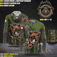 Produk Original Jersey Camo Custom Kerah Hoodie Hntf 188 / Kaos Hunting / Baju Perbakin / Baju Kamuf