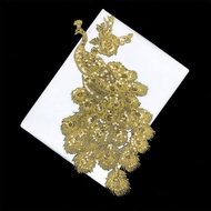 1ชิ้นเลื่อมทองโบราณผ้าแพทช์ขอบลูกไม้ปักผ้าชุดแต่งงานเสื้อผ้าอุปกรณ์เสริม