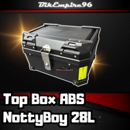 28L Top Box ABS NottyBoy 28L Black Waterproof Solid Abs Universal Base Plate Box for Universal Motor