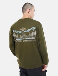 Barbour x and wander 24AW聯名款日系戶外露營復古休閒燈塔印花純棉長袖T恤