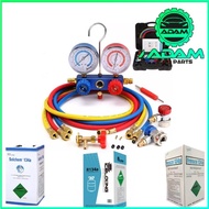 ‼️ 7 BRAND ‼️ Manifold Gauge Set R134a Meter Gas 13.6kg Gas Aircond Kereta Car Peti Ais R134 134A fl