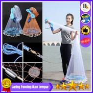 COD Finefish Jaring Pancing Ikan Lempar Fishing Throw Net Cage /  jaring pancing ikan lempar lemparan ikan wader nila sungai lentur 1 set / jala ikan lempar wader nilon besar 1 2 3 5 4 meter 1 jari / alat pancing fill set mini belut cumi murah cuci gudang