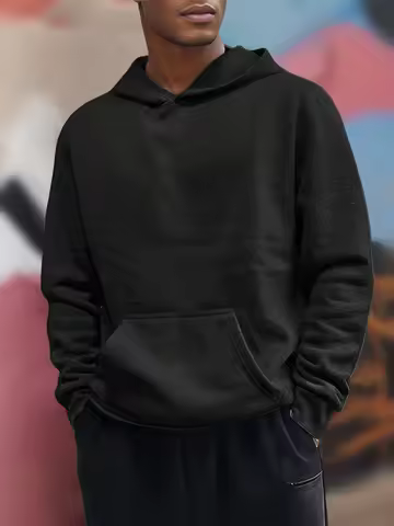 Men's Hoodie with Standard Fit, 3D Hood, Front Kangaroo Pocket, Clean Lines, Ideal for Casual & Comm