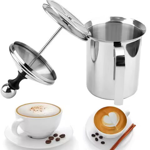 Manual Milk Frother 400/800ML Milk Foam Mesh Coffee Foamer Coffee Mixer Stainless Steel Kitchen Tool