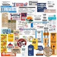 Retro Boarding Pass Sticker Pack (40 PCS) for Luggage, Laptops, Scrapbooks & More
