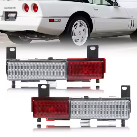 2Pcs Rear Bumper Side Marker Turn Signal Light Housings For 1988-1996 Chevy Corvette C4（base,Grand S