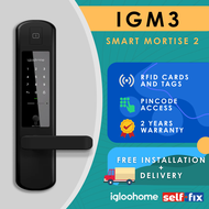 igloohome Smart Mortise 2 Digital Smart Door Lock - IGM3 - Keypad / Bluetooth / RFID / Mechanical Key Access (FREE Delivery + Installation) 2 Years Warranty