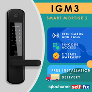 igloohome Digital Door Lock Smart Mortise 2 IGM3 - Keypad / Bluetooth / RFID / Mechanical Key Access