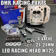 4 VALVE W125 HEAD RACING 21MM/24MM LEO RACNG HEAD ( FULL SET ) WAVE 125 VALVE 4 HEAD SWIPOH