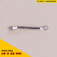 Kunci Ring 19x22 mm Chrome Double Ring Offset Spanner
