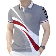 Casual Polo Shirts For Mens Short Sleeve Polo Shirt Striped Top Loose Men's Business Polo Shirt