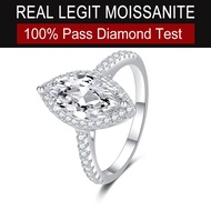 s925 Silver Real Moissanite Ring Halo 1ct 2ct Marquise Cut Moissanite Ring for Women Wedding Engagem