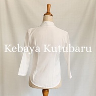 Loewes ATASAN KEBAYA KUTU BARU MODERN LINEN LOOK KATUN JEPANG PREMIUM Lengan Panjang 3/4 Warna Putih