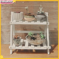 FA|  Double Layer Plant Stand Multifunctional Wood Plant Flower Pot Display Stand Shelf Household Supplies