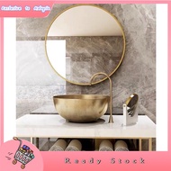 ¤DEKO Round Mirror Gold Circle Wall Mirror Vanity Mirror Makeup Mirror Deco Kaca Cermin Bathroom Mirror IKEA Cermin Bula