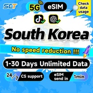 🔥South Korea eSIM 5G 1-30 Days 1GB-30GB Unlimited Data eSIM South Korea eSIM Card SK Telecom