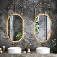 Hanger Oval Mirror Bathroom Mirror Toilet Mirror Oval Mirror Ceiling Hanging Mirror Luminous Mirror 