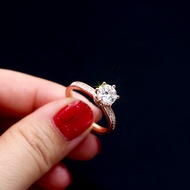 Moissanite 1ct 6.5mm high quality 925 sterling silver 18K rose gold plated moissanite diamond ring