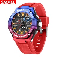 Jam tangan elektronik SMAEL yang baharu dengan paparan dua warna untuk lelaki, jam tangan lelaki kas