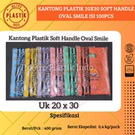 20x30 Soft Handle Oval Smile Plastic Bag 20 x 30 @100 sheets