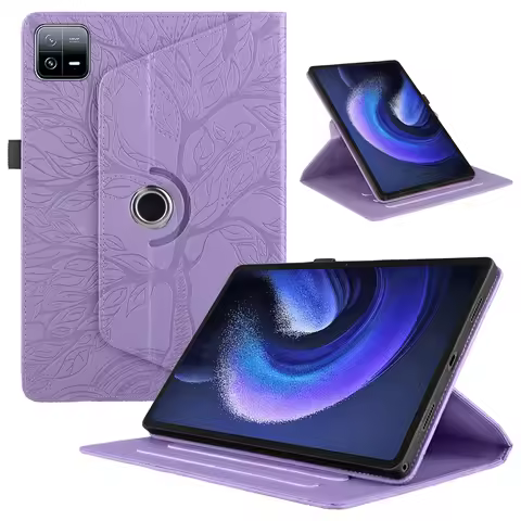 Funda For Xiaomi Pad 6 Case 11" Emboss Tree 360 Rotating Stand Tablet Coque For Xiaomi Pad 6 Pro 11 