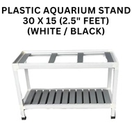 AQUARIUM PLASTIC STAND - 30 X 15 (Suitable for 2.5 Feet Aquarium) (White / Black) - Aquarium Stand -
