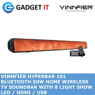 VINNFIER HYPERBAR 101 BLUETOOTH 50W HOME WIRELESS TV SOUNDBAR WITH 8 LIGHT SHOW LED / HDMI / USB