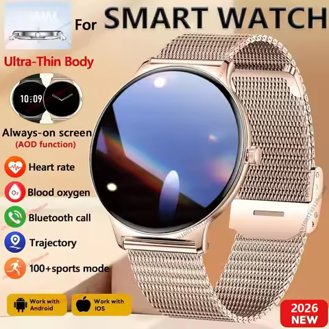 New Ultra Thin Fashion Smart Watch Women Screen Always Display Time Sports Bracelet Bluetooth Call A