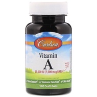 Carlson Labs, Vitamin A, 25,000 IU (7.5mg) , 100 Soft Gels