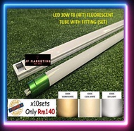 (10SETS) LED 30W T8 (4FT) FLUORESCENT TUBE WITH FITTING (SET)