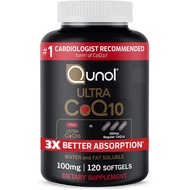 Qunol Mega CoQ10 Ubiquinol 100 mg &amp; Ultra CoQ10 100mg 3x Better Absorption Coenzyme Q10