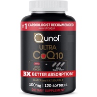 Qunol Mega CoQ10 Ubiquinol 100 mg & Ultra CoQ10 100mg 3x Better Absorption Coenzyme Q10