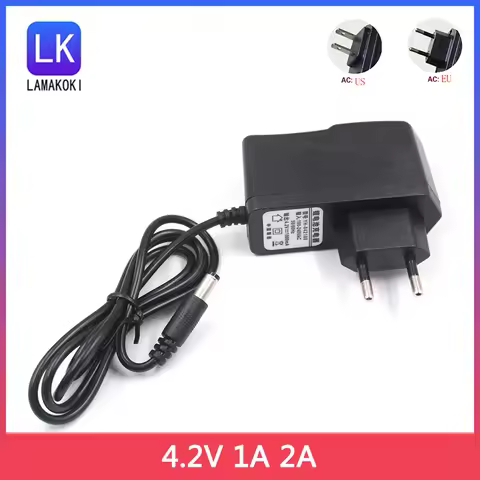 4.2V 1A 2A 5.5*2.1mm AC DC Power Supply Adapter Charger For 1series 4.2V1A 2A 18650 Li-ion Li-po Bat