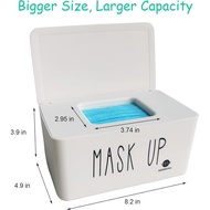Moorfowl Face Mask Dispenser with Lid, Upgrade Size(8.2" L x 4.9" W x 3.9" H), Mask Container Storag