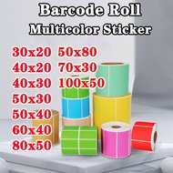 Thermal Paper Sticker Barcode Roll Colour Label Sticker Price Tag A6 20 x 30 x 50 x 100 Blue Pink Yellow