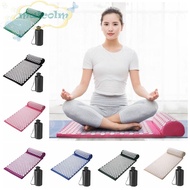 MALCOLM Yoga Acupressure Mat, Relax Pillow Set Acupressure Massage Mat and Pillow, Foot Massager Neck Cushion Back Acupressure Yoga Mat Fitness