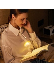 1個usb迷你可充電便攜式桌燈夾,2合1閱讀和寫作led夜燈